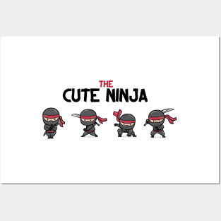 The Cute Ninja Warriors from Japan With Sword and Full Ninja Uniform Posters and Art